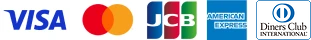 VISA、Mastercard、JCB、American Express、Diners Club